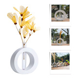 Vaso Decorativo Solitário Redondo Resina Mineral Tubo Vidro