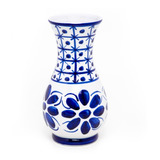 Vaso Em Porcelana Azul Colonial 23 Cm