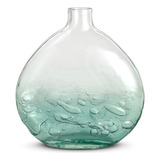 Vaso Em Vidro Azul