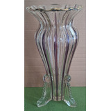 Vaso Em Vidro Lapidado