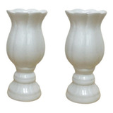 Vaso Flor Mini (par) Em Cerâmica - 18x08cm