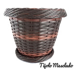 Vaso Grande 21 Litros C Prato Revestido Fibra Sintética
