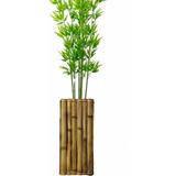 Vaso Grande Cachepô De Bambu Natural Artificial Decoração