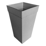 Vaso Grande Coluna Quadrado Rattan Para