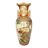 Vaso/jarro Passaros Porcelana Chinesa Pintado À Mão Al.62cm 
