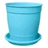 Vaso P/ Plantas Azul Tiffany + Prato Azul Tiffany Lindo-5 Un