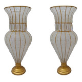 Vaso Pedraria Perola Conde Imperio Decoração 60cm 2 Peças