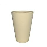 Vaso Planta Decorativo Jardim Polietileno Coluna Redonda 34x50 Cor Bege