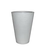 Vaso Planta Decorativo Jardim Polietileno Coluna Redonda 34x50 Cor Cinza