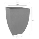 Vaso Planta Polietileno Quadrado Moderno 30cm Cimento Japi