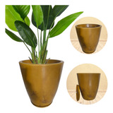 Vaso Planta Redondo Liso Moderno Polietileno Marmorizado