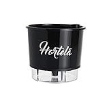 Vaso Plástico Preto Autoirrigável Gourmet Tempero Hortelã 16cm X 14cm