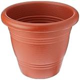 Vaso Redondo Plástico De 17 Cm Marrom Sanremo Marrom