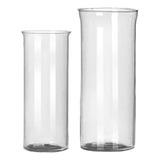 Vaso Tubo Vidro Vela Decorativo Cilindrico Arranjo Kit Com 2