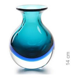 Vaso Vasinho Decorativo Cristal Murano Bicolor Azul N3