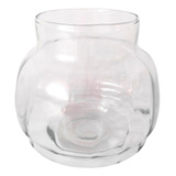 Vaso Vidro Base Curva Rigado 12cm X 14cm Pequeno