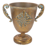 Vaso Vintage Com Ornamento De Pilar Romano De Jardim
