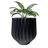 Vasos Para Plantas Modelo Origami De Polietileno Jardim Casa Sala Luxo M Preto