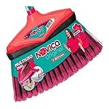 Vassoura Com Cabo Linha Noviça Noviça Multicolorido Verde Rosa E Laranja