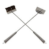Vassoura E Rastelo Inox Limpeza Forno A Lenha Lareira 95cm