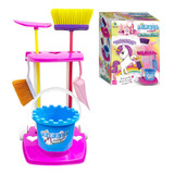 Vassoura Infantil Brinquedo Menina Kit Vassourinha Rodo