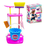 Vassoura Infantil Brinquedo Menina Kit Vassourinha Rodo