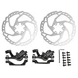 Vbestlife Kit De Freio A Disco De Bicicleta Conjunto De Pinça De Freio A Disco Dianteiro Traseiro De Liga De Alumínio Com Rotor De 160 Mm Com Ferramenta Hexagonal E Parafusos De Bicicletas E Peças De Reposição