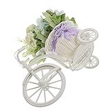 Veemoon Rosa Hortênsia Artificial Flor Cesta De Bicicleta Flores Falsas Com Vaso Arranjos De Flores De Casamento Flores Artificiais Triciclo Pano De Seda Mulher Suporte De Flores Macarrão