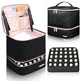 Veirdro Bolsa Organizadora De Esmalte Com Capacidade Para 30 Garrafas 15 Ml E Lâmpada De Unha Estojo De Transporte Portátil De Viagem Kit De Armazenamento De Unhas Bolsa De Mão Dupla Para