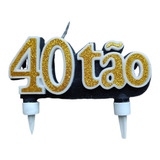 Vela Aniversário 40 Anos Dourado Ouro Luxo 40tão Festa
