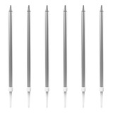 Vela Aniversário Palito Grande Espiral Silver 6 Unidades