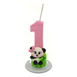 Vela Aniversário Panda Em Biscuit Envio