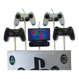 Vela Aniversário Tema Gamer Ps5 Topper Bento Cake Envio Full