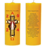 Vela Círio Pascal Da Família Cristo Amarelo 1 Unidade
