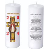 Vela Círio Pascal Da Família Cristo Branco 1 Unidade