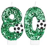 Vela De 80 Aniversário De Futebol 80 Número 80 Velas Para Bolo Decorações De Velas De Bola De Futebol Para Festa De Aniversário Artigos De Celebração De Aniversário