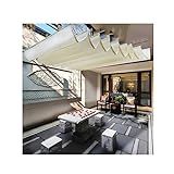 Vela De Sombreamento De Onda Romana Extensível Atualizada Pergolado Com Teto Retrátil Cortina De Tecido De Poliéster Respirável Para Pátio Deck Yard Alpendre Color Beige Size 1 4 4m