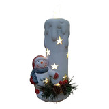 Vela Decorativa Natal Luz Led Papai Noel Ou Boneco De Neve