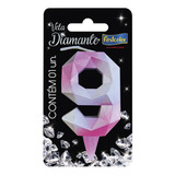 Vela Diamante Rosa Prateado