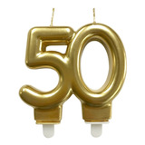 Vela Numérica 50 Anos Aniversário Dourada Bodas Ouro 50