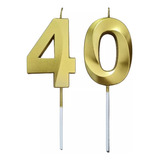 Vela Numérica Bodas De Ouro 40 Anos Aniversário Dourada