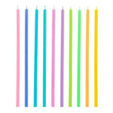 Vela Palito Aniversário Arco íris 15cm Pacote De 10 Unidades