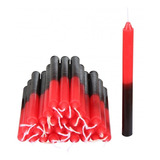 Vela Palito Bicolor Preto E Vermelho 18cm Atacado 500 Und