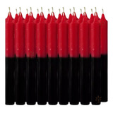 Vela Palito Colorida Bicolor Vermelha E Preta 1kg 32 Unidade