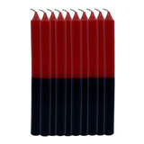 Vela Palito Preta E Vermelha 1kg 32 Un 18cm 100 Parafina