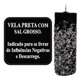 Vela Preta Com Sal Grosso Descarrego E Contra Má Influência