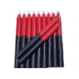 Vela Quilo Palito Preta Vermelha Vela Bicolor 1 Kg 28 Vela 