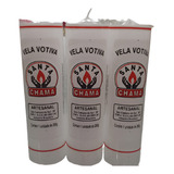 Vela Votiva Branca Santa Chama 7 Dias 3 Velas 210 G