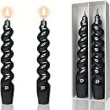 Velas Afuniladas Pretas Conjunto De 2 Velas Espirais De 19 Cm Velas Cônicas Torcidas Curtas Para Decoração De Casa Festa De Casamento Feriado