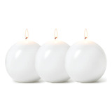 Velas Bola Branca 6 Unidades 6 Cm